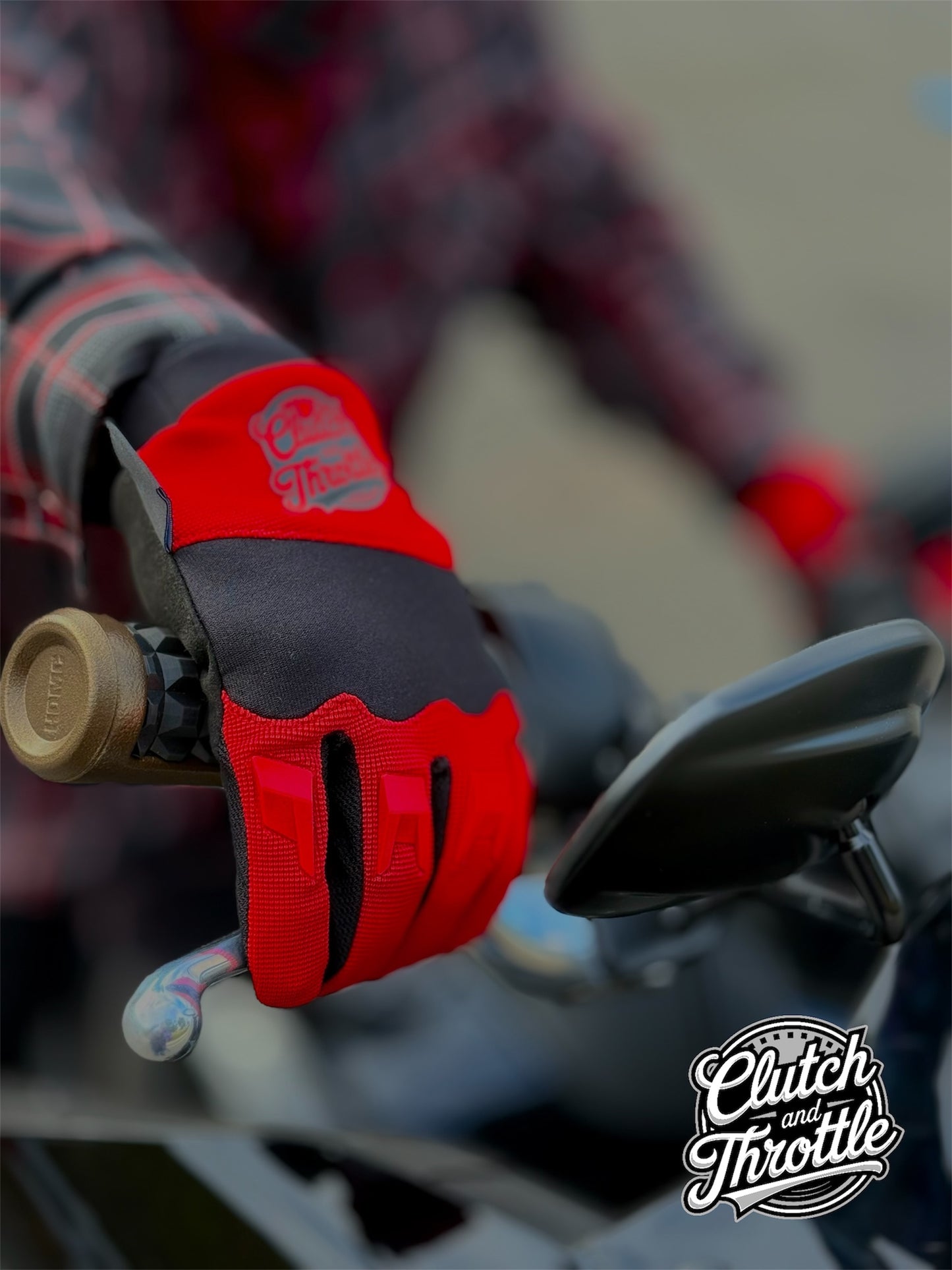 OG Crest Motorcycle Gloves (Red)