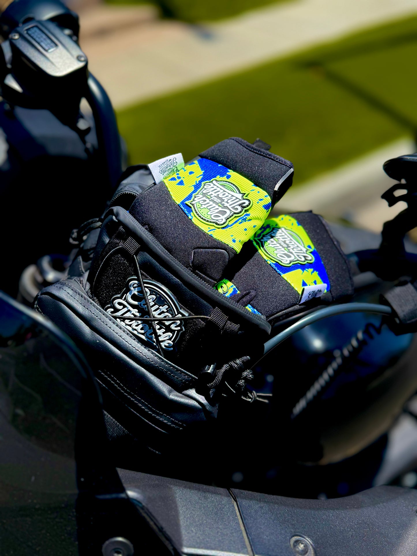OG Crest Splatter Motorcycle Gloves (Yellow)