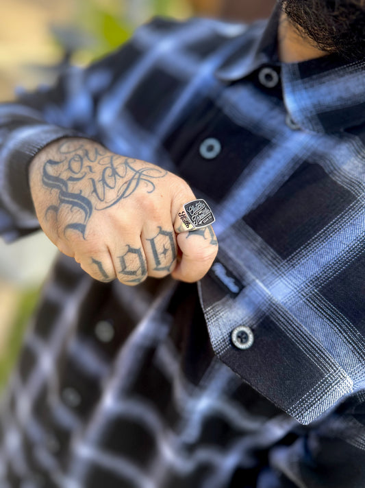 Modern Script Silver Ring (Preorder)