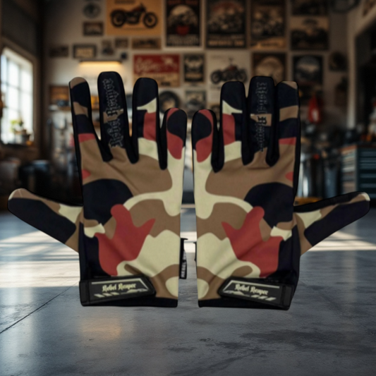 Camo Moto Gloves (Brown)