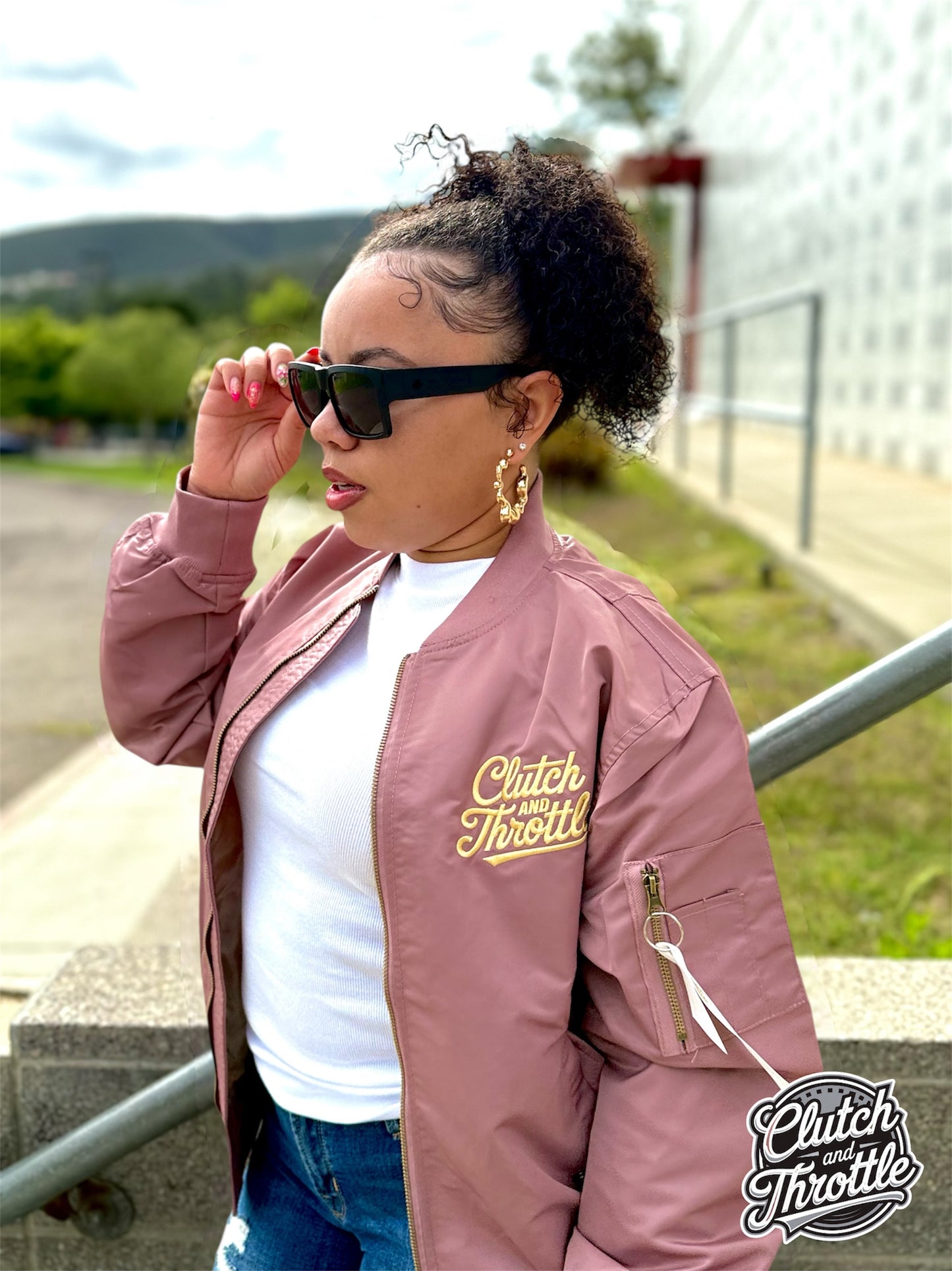 Classic Script MA-1 Bomber Jacket (Mauve)