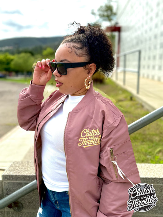 Classic Script MA-1 Bomber Jacket (Mauve)