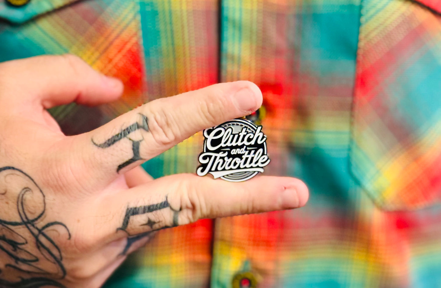 Clutch and Throttle OG Crest enamel pin