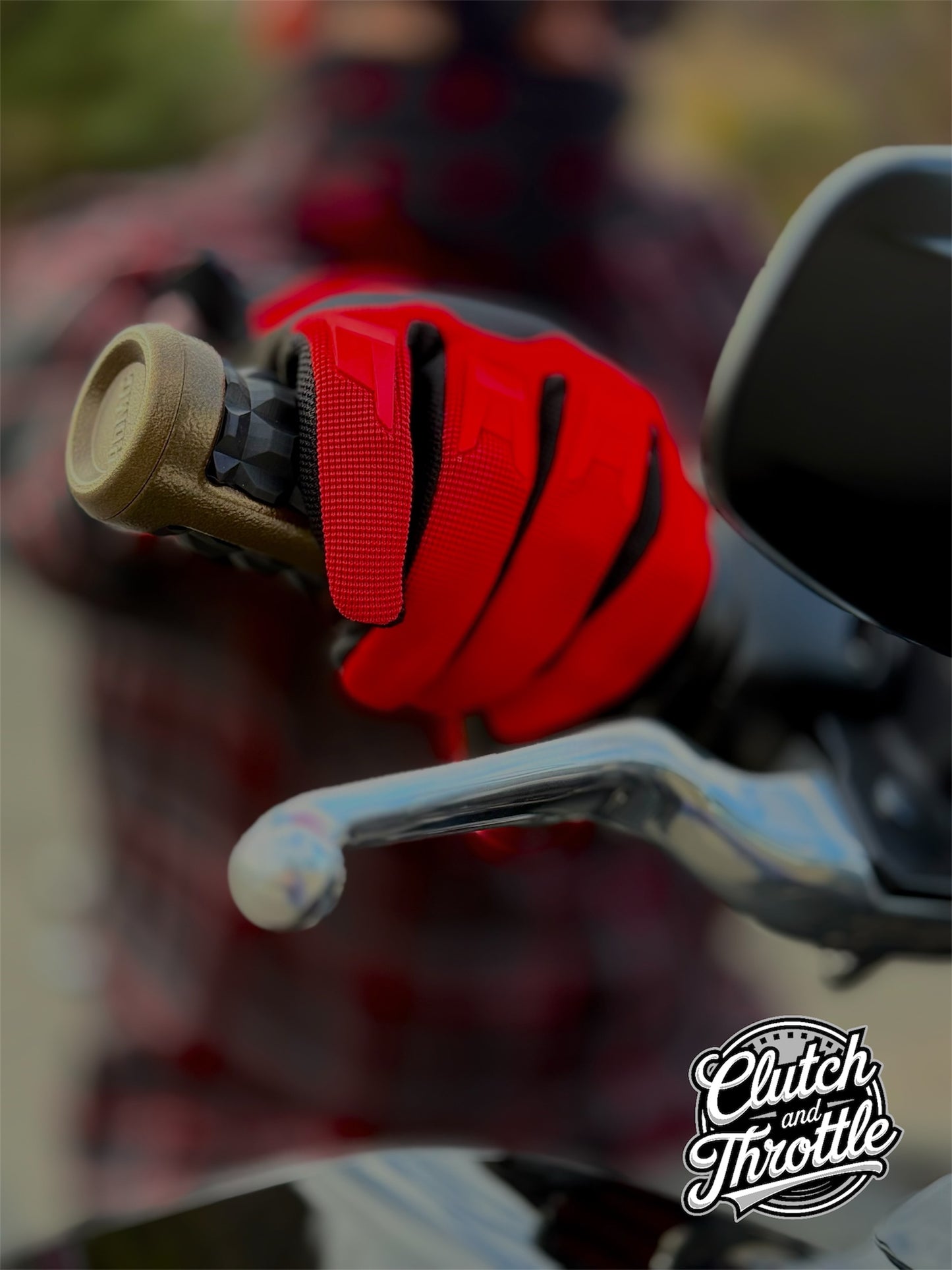 OG Crest Motorcycle Gloves (Red)