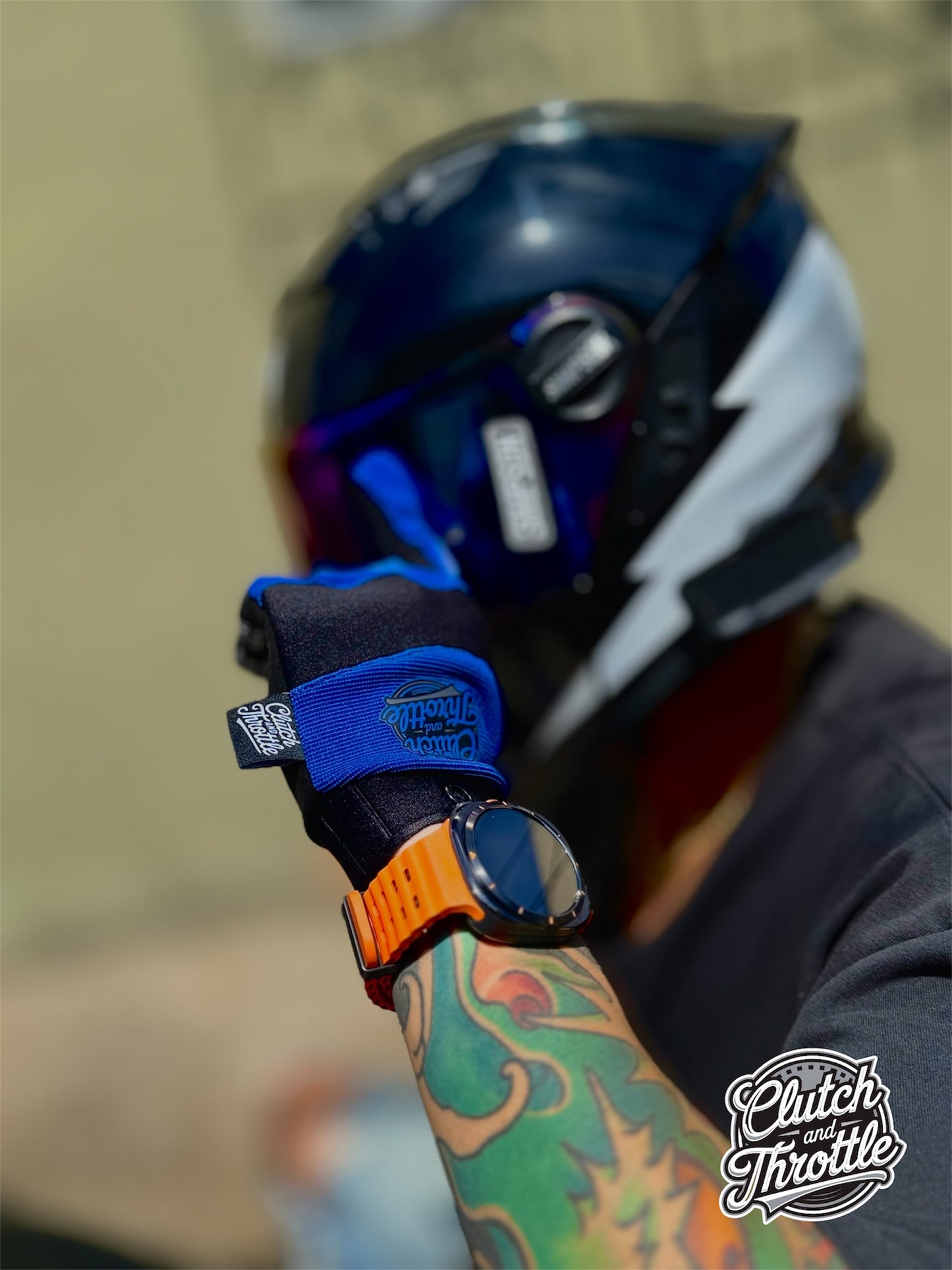 OG Crest Motorcycle Gloves (Blue)