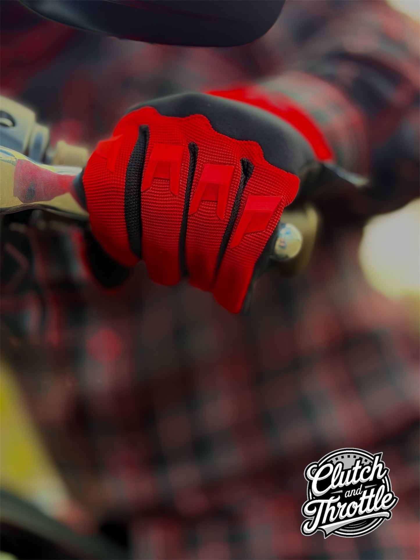 OG Crest Motorcycle Gloves (Red)