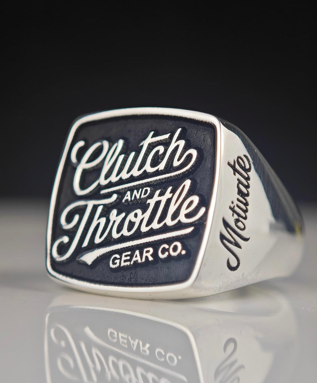 Modern Script Silver Ring (Preorder)