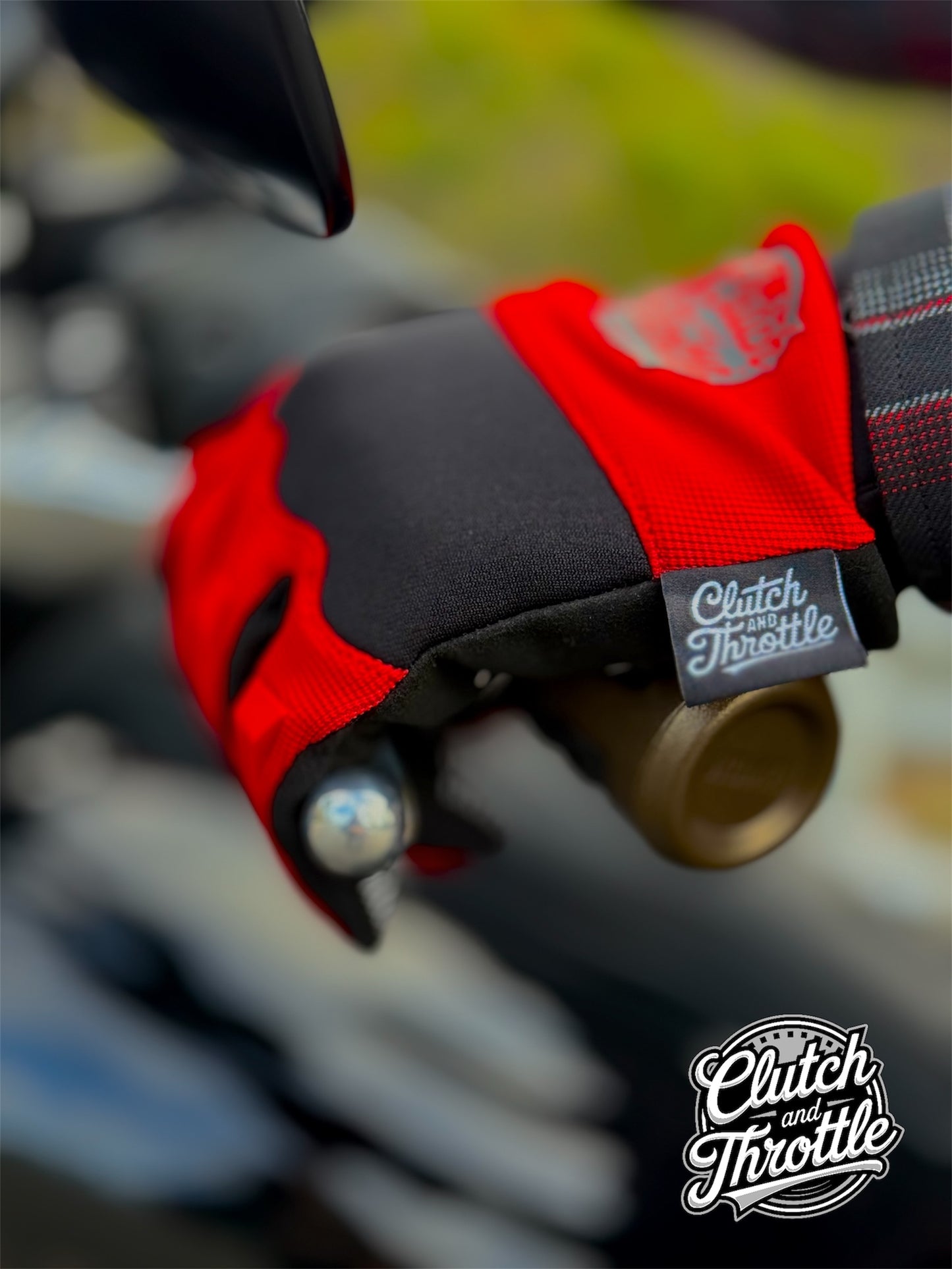 OG Crest Motorcycle Gloves (Red)