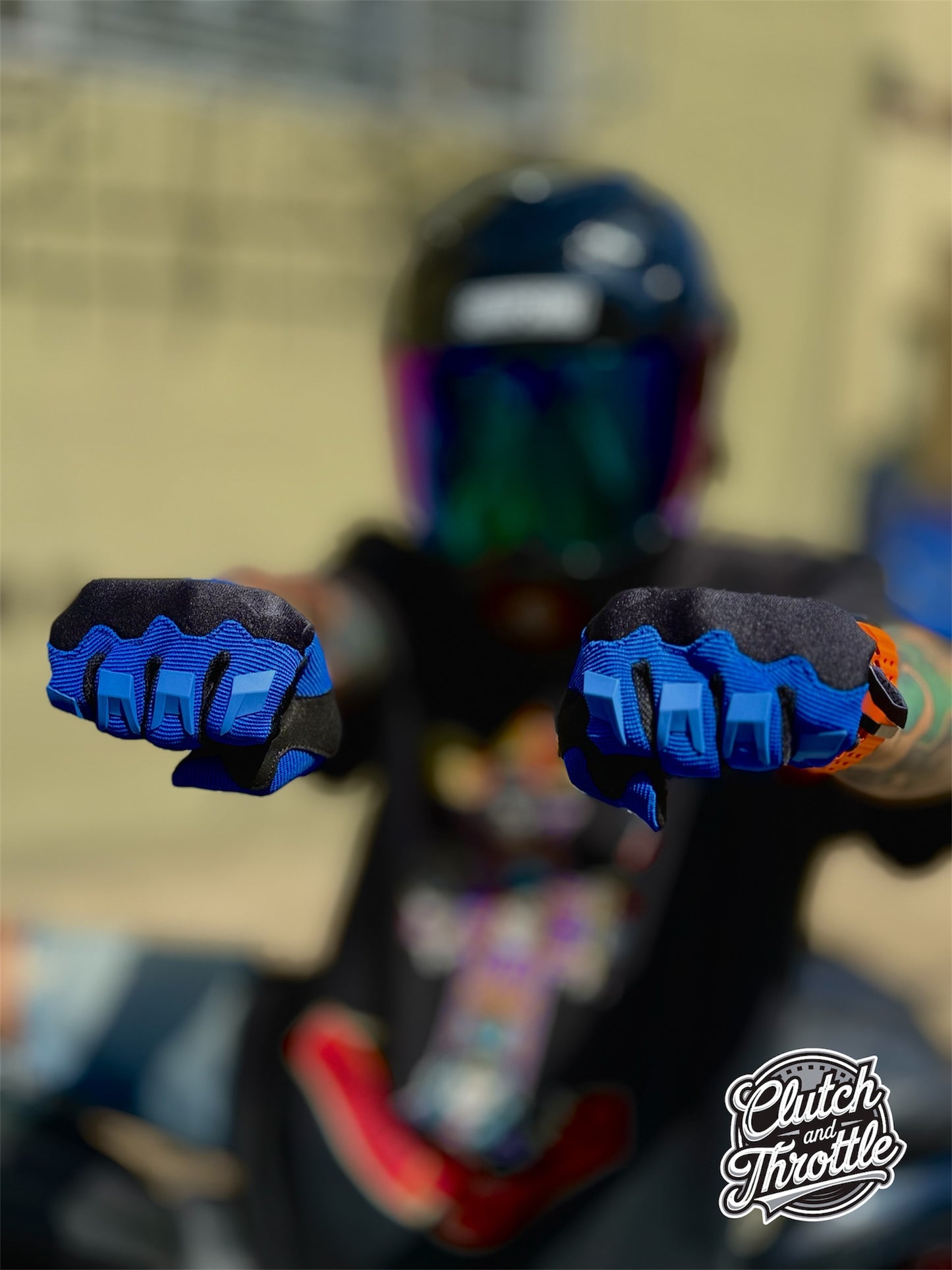 OG Crest Motorcycle Gloves (Blue)