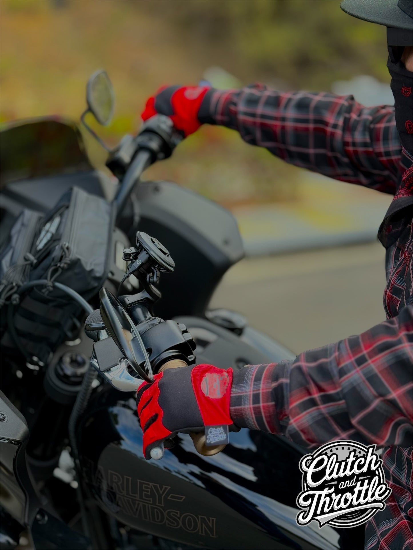OG Crest Motorcycle Gloves (Red)