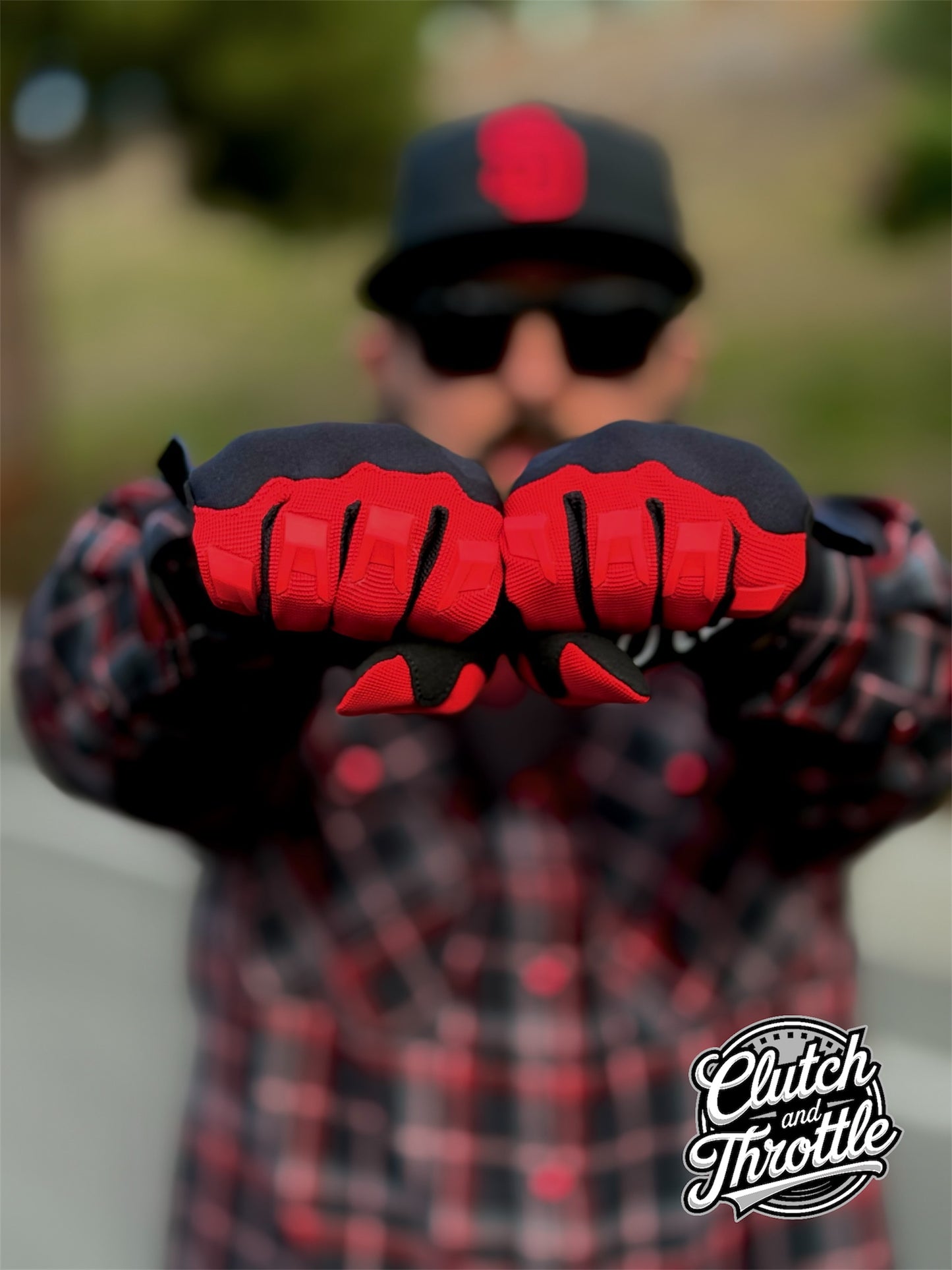 OG Crest Motorcycle Gloves (Red)