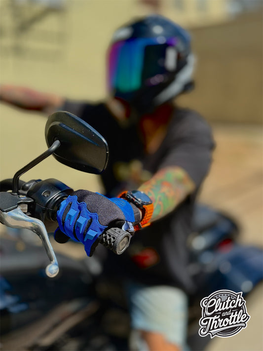 OG Crest Motorcycle Gloves (Blue)