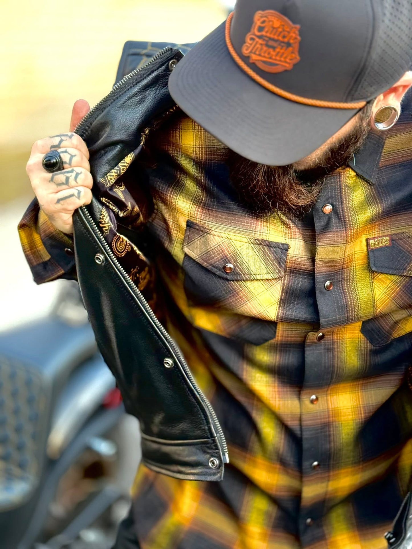 The Golden Hornet Leather Vest