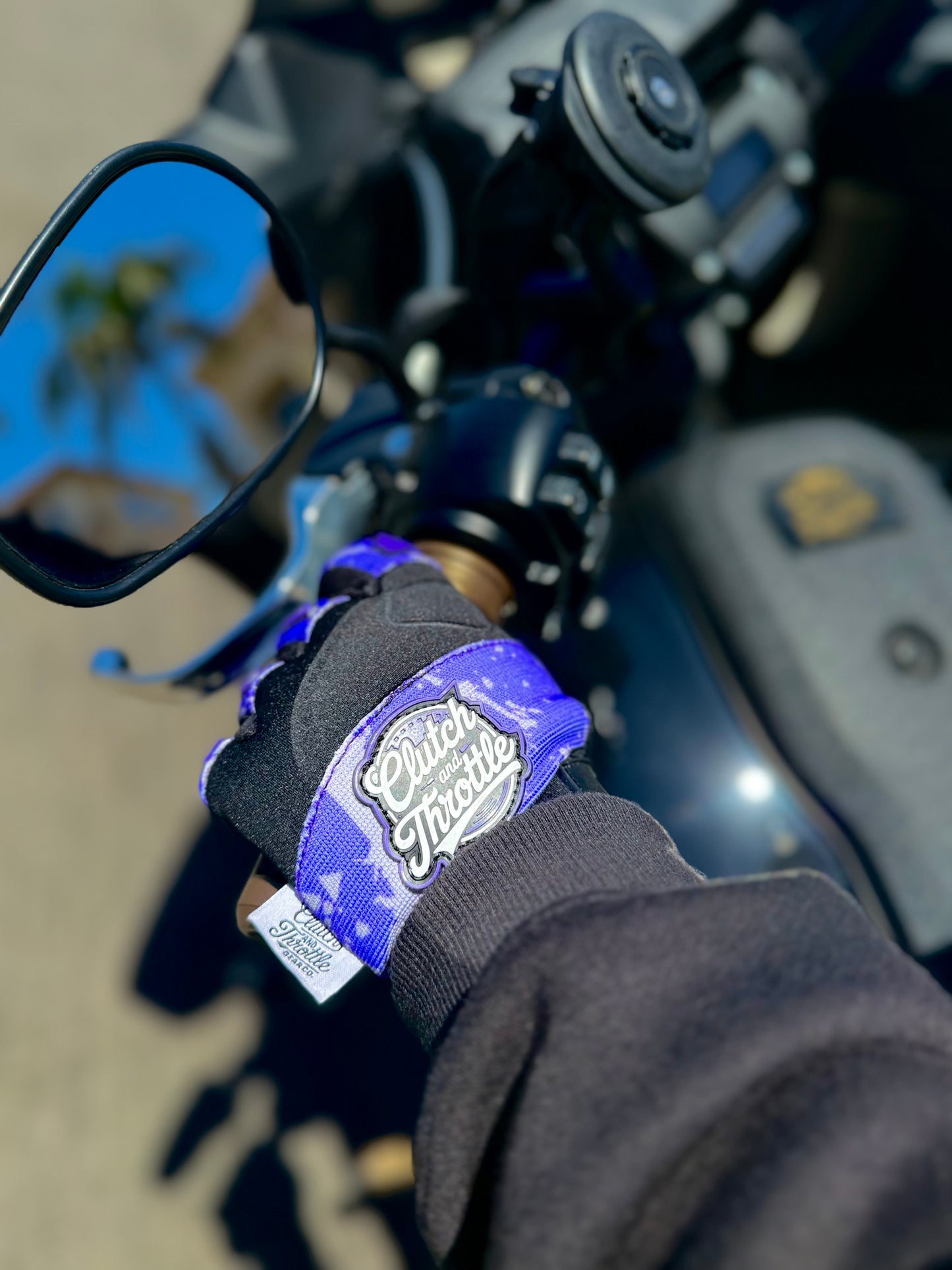 OG Crest Splatter Motorcycle Gloves (Purple)
