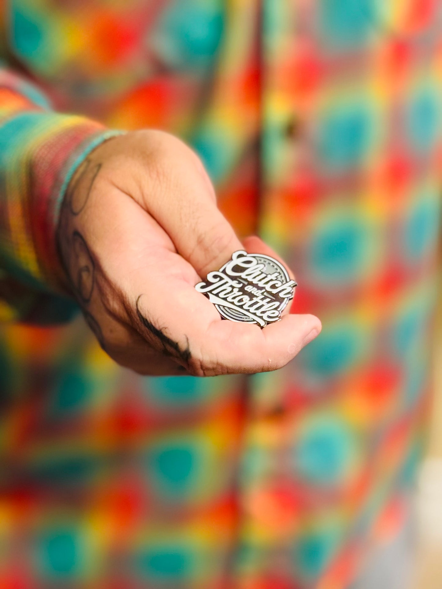 Clutch and Throttle OG Crest enamel pin