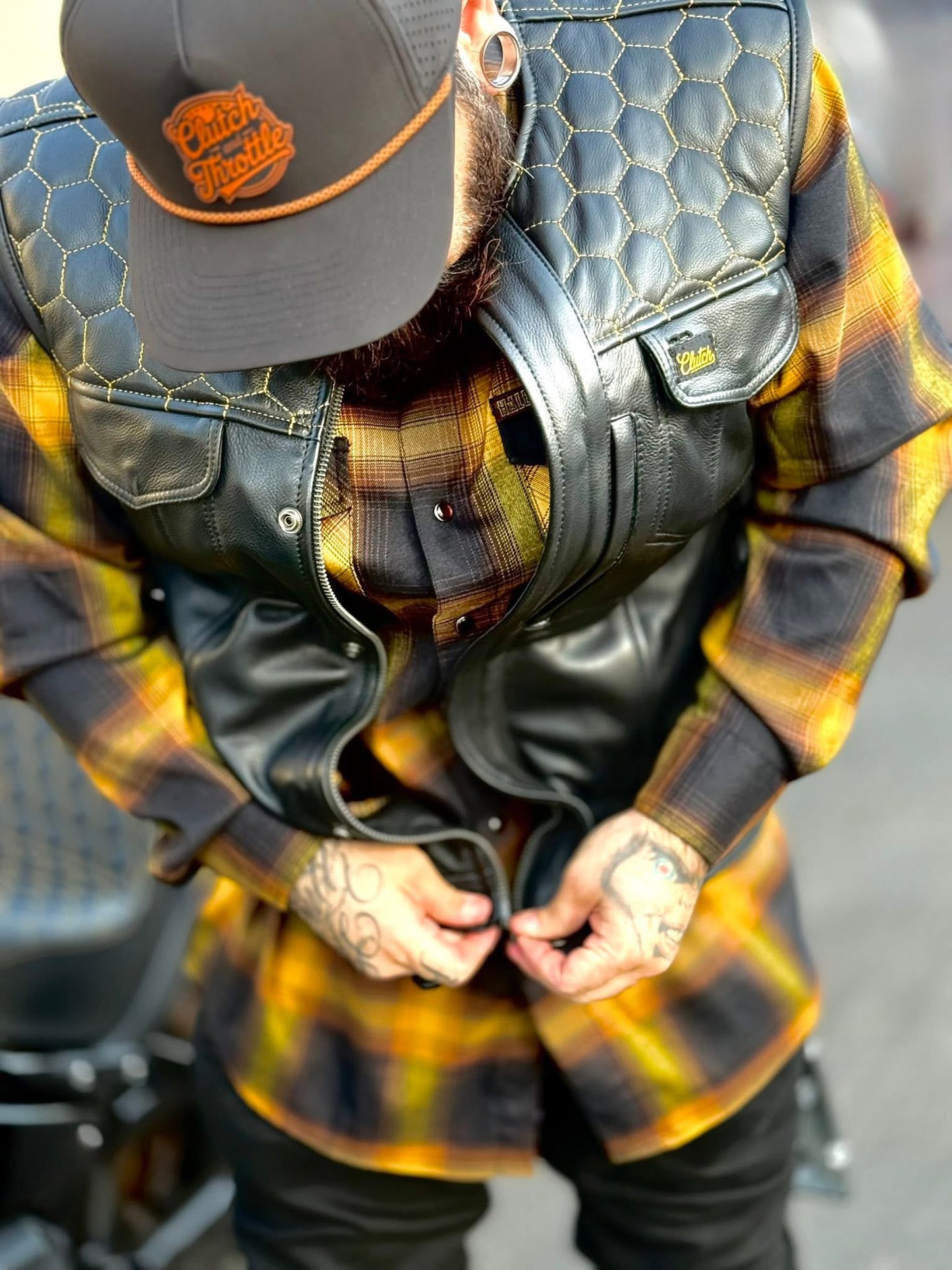 The Golden Hornet Leather Vest