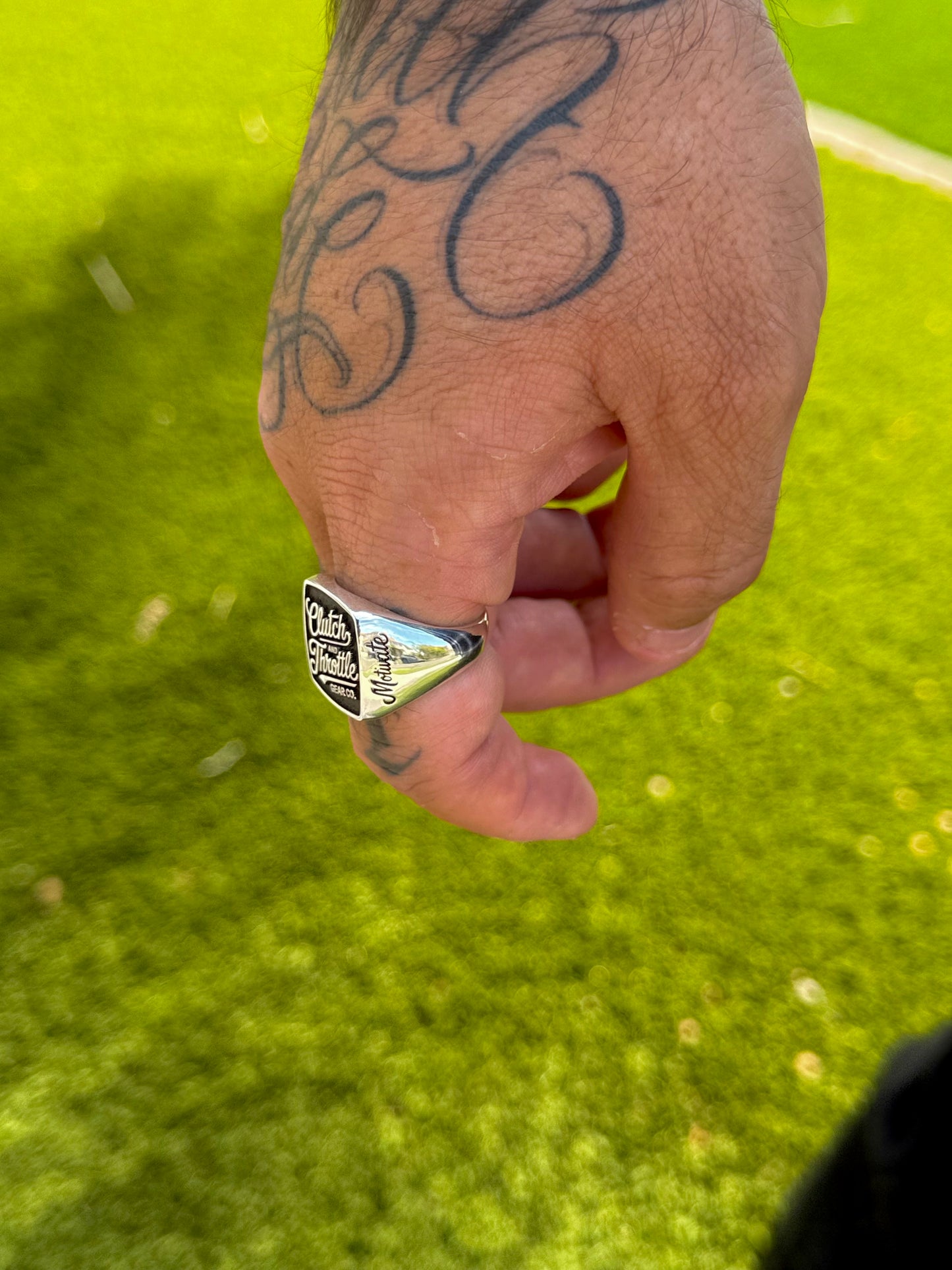 Modern Script Silver Ring (Preorder)