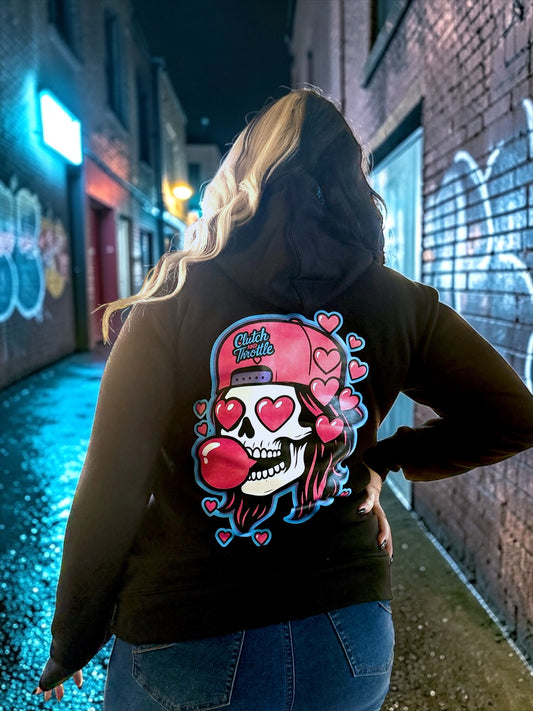 Girly Pop Bonehead Pullover Hoodie (Black)