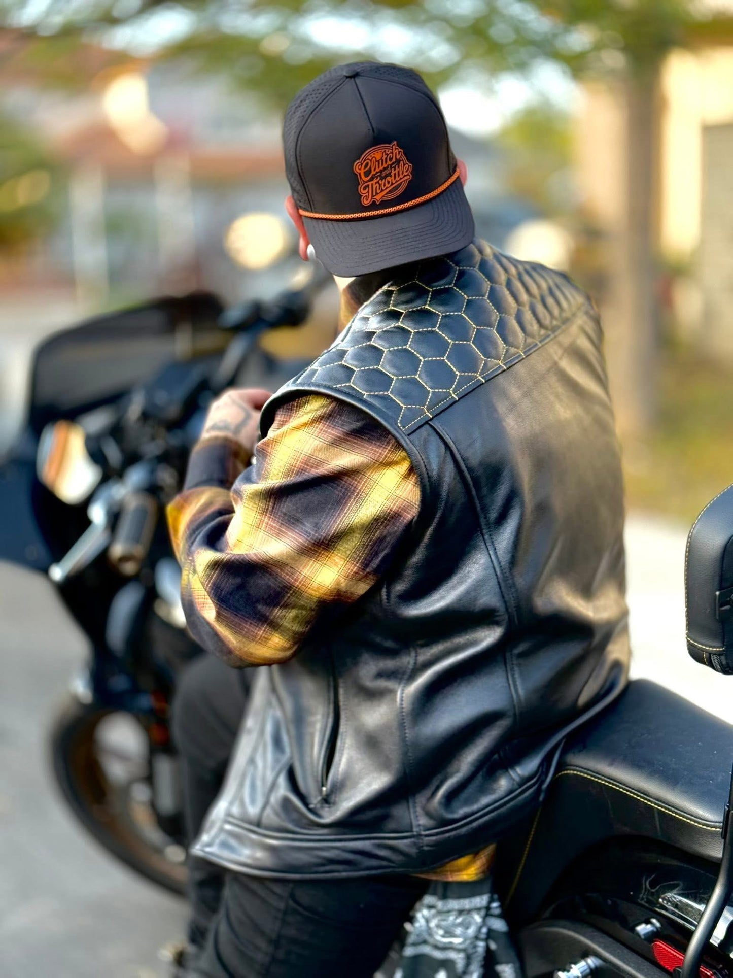 The Golden Hornet Leather Vest