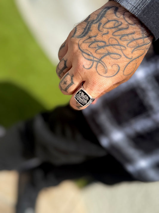 Modern Script Silver Ring (Preorder)