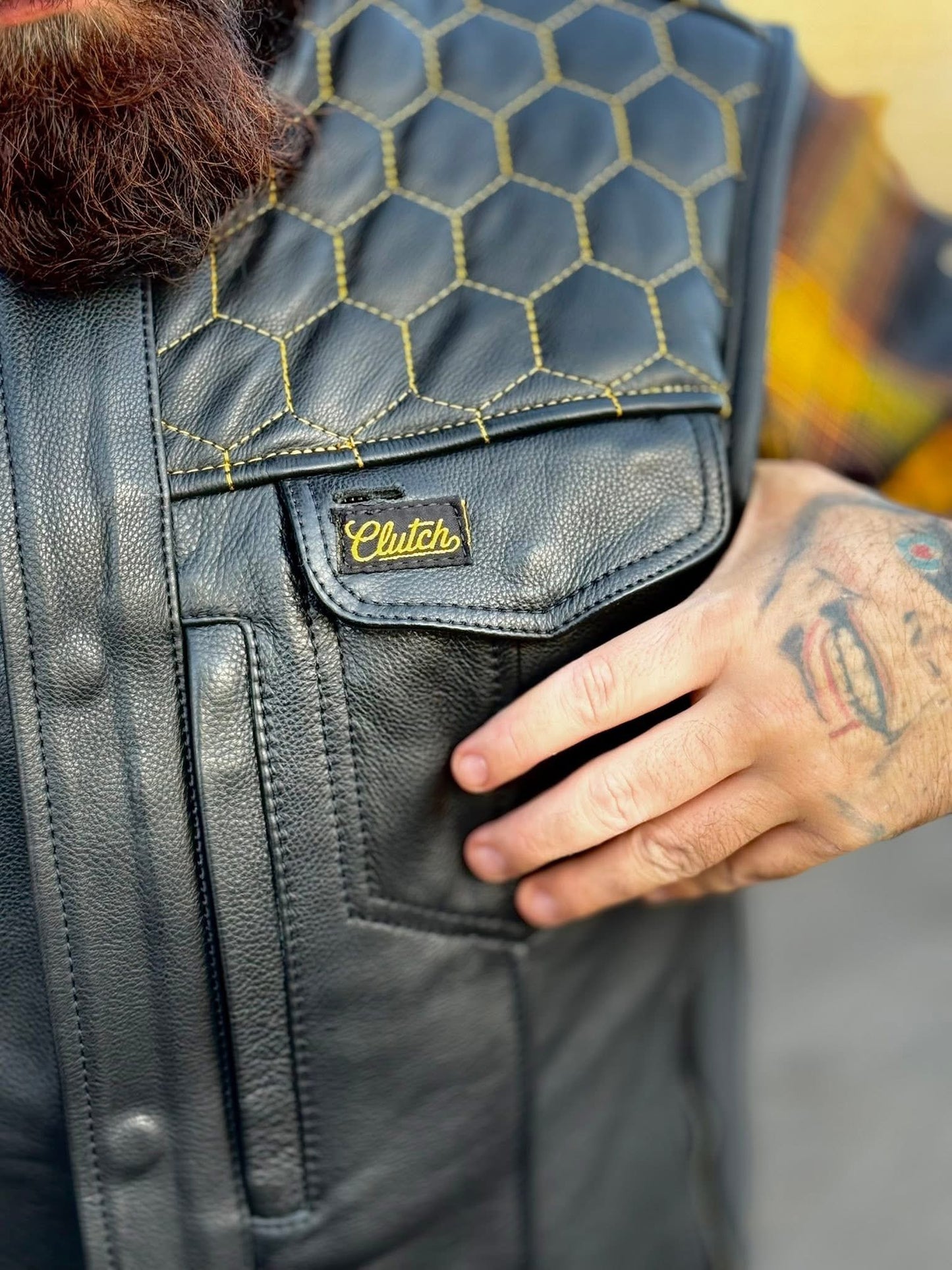 The Golden Hornet Leather Vest