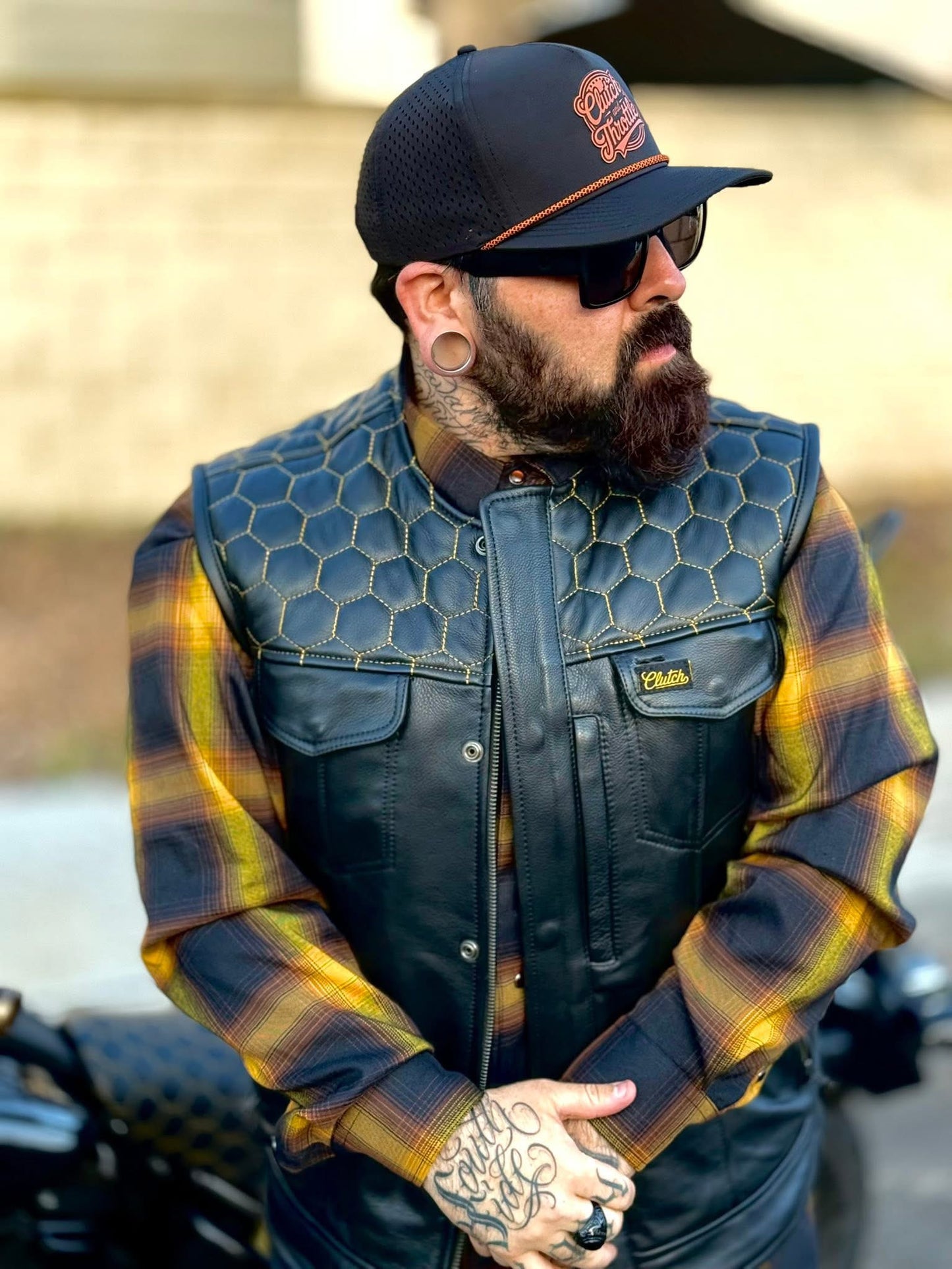 The Golden Hornet Leather Vest