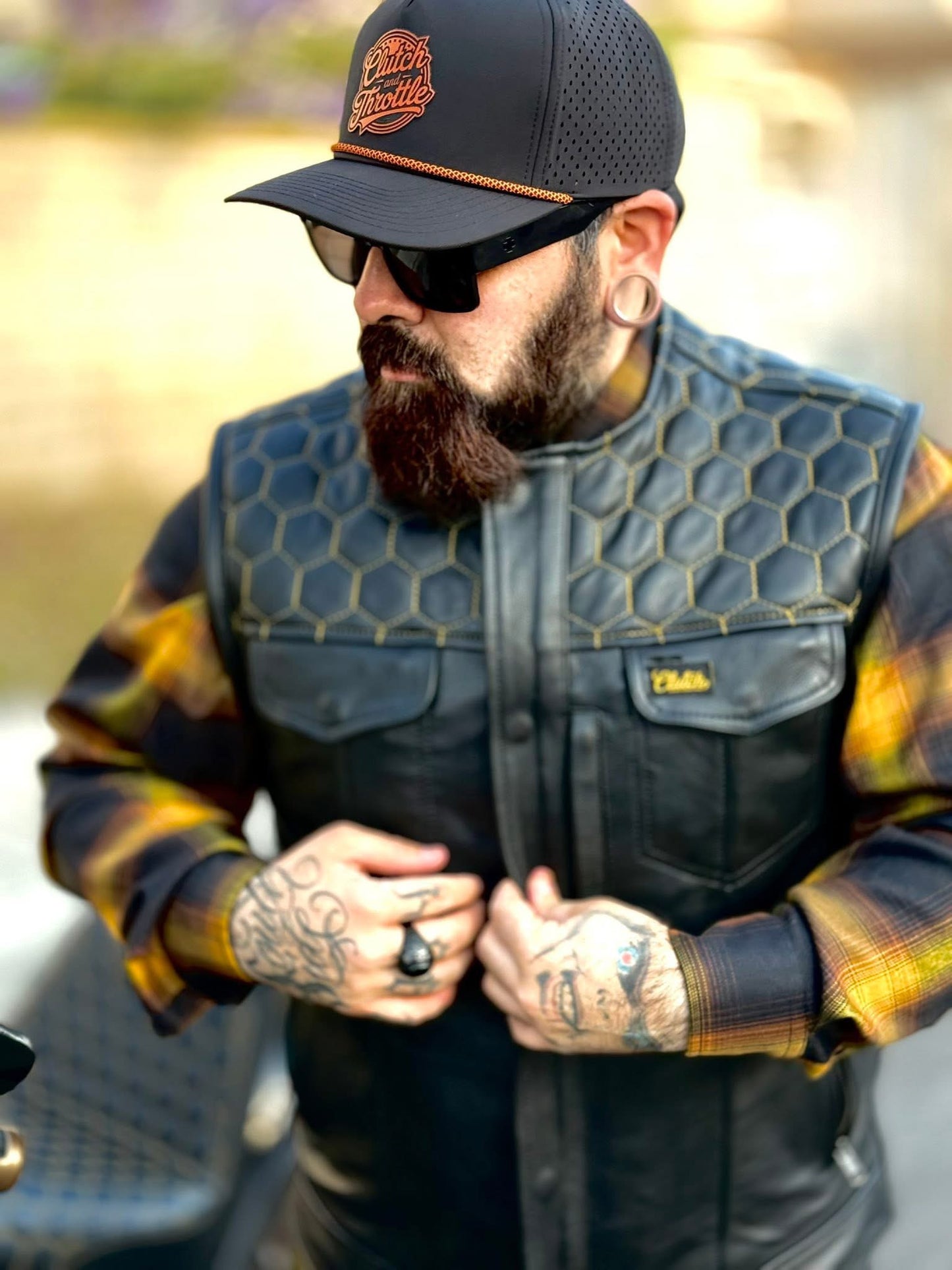 The Golden Hornet Leather Vest
