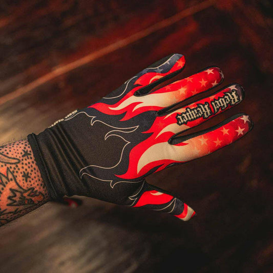 USA Flames Moto Gloves