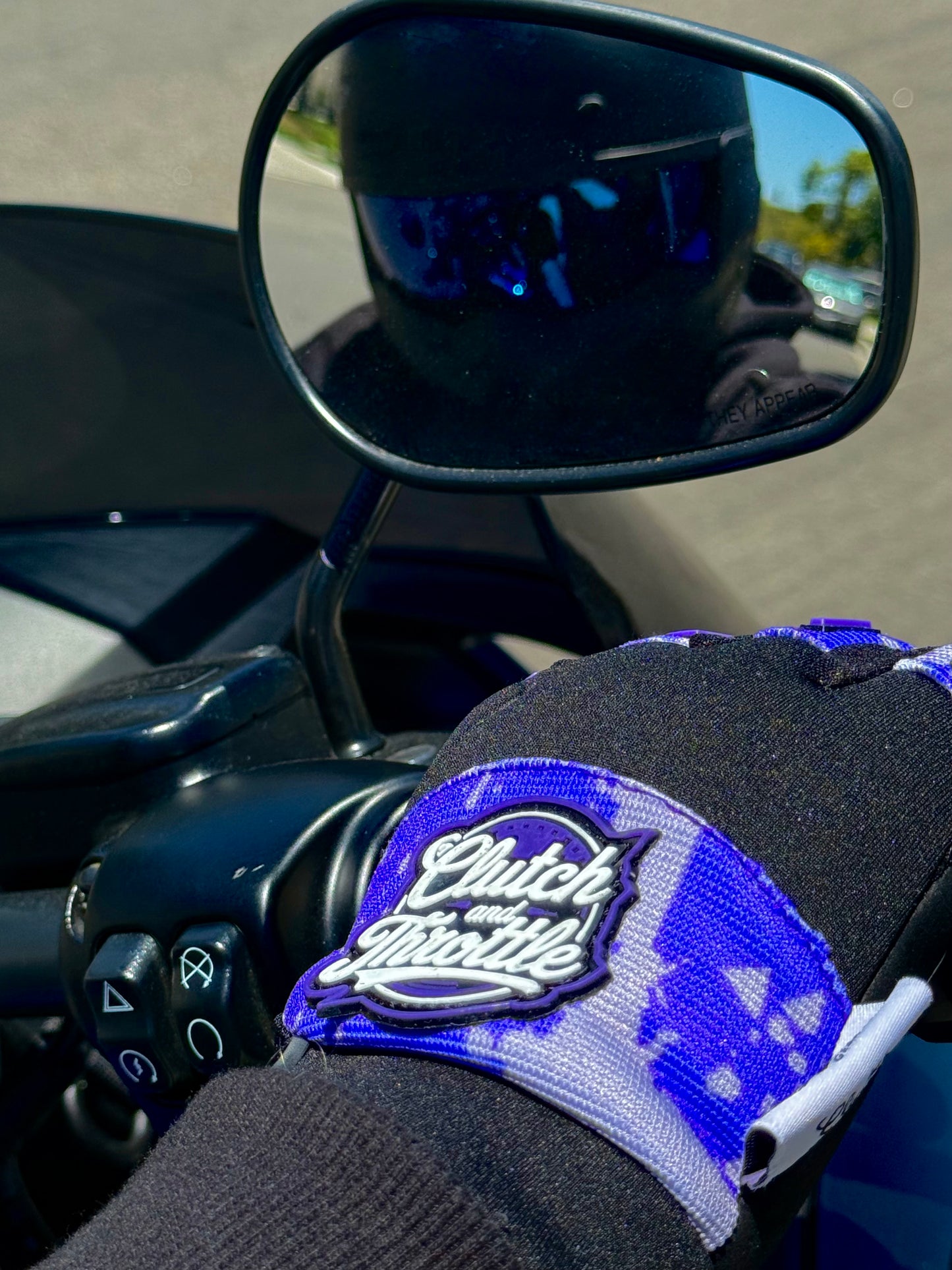 OG Crest Splatter Motorcycle Gloves (Purple)