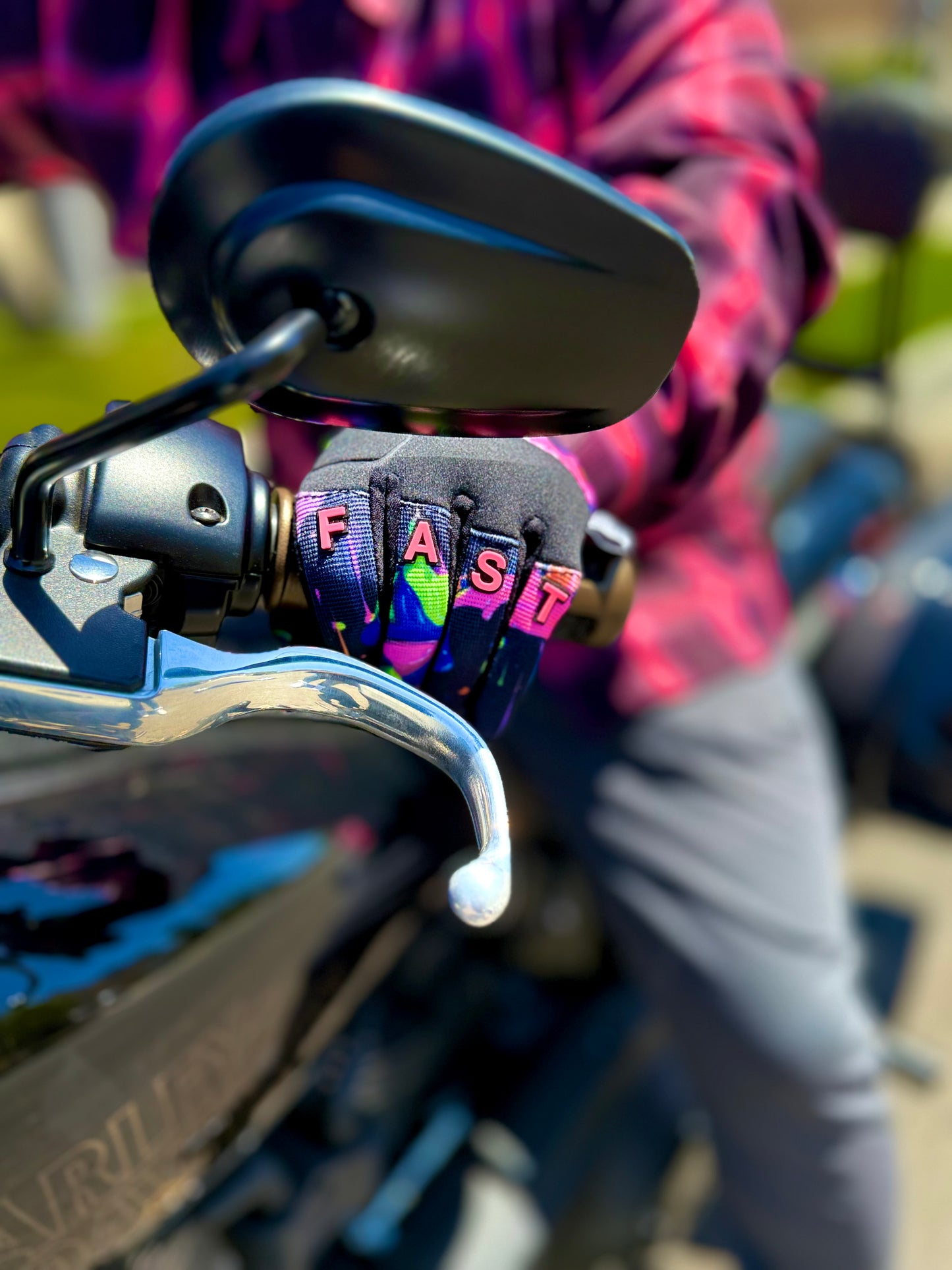 OG Crest Splatter Motorcycle Gloves (Pink)