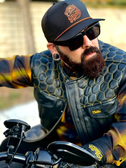 The Golden Hornet Leather Vest