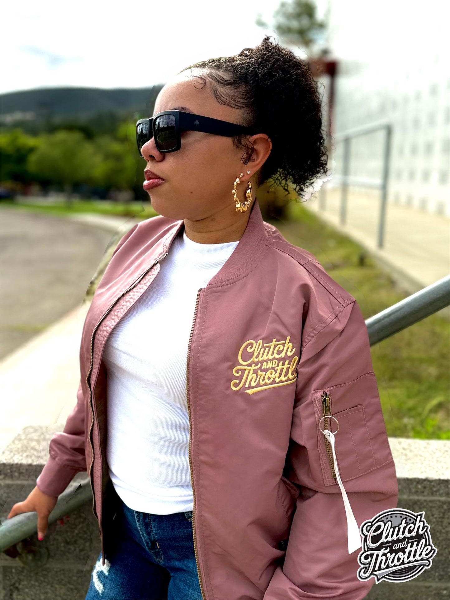 Classic Script MA-1 Bomber Jacket (Mauve)