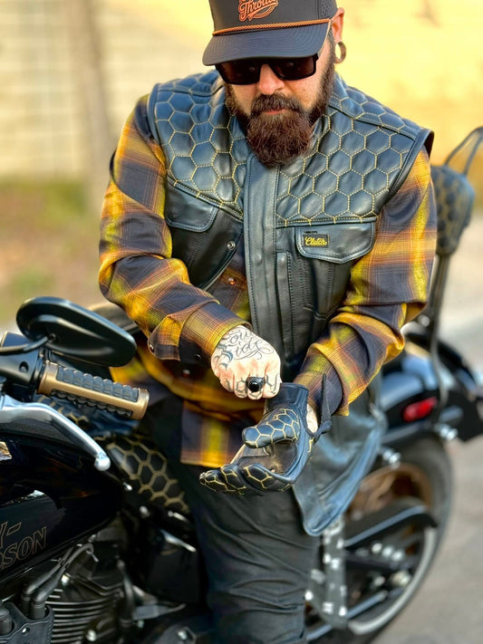 The Golden Hornet Leather Vest