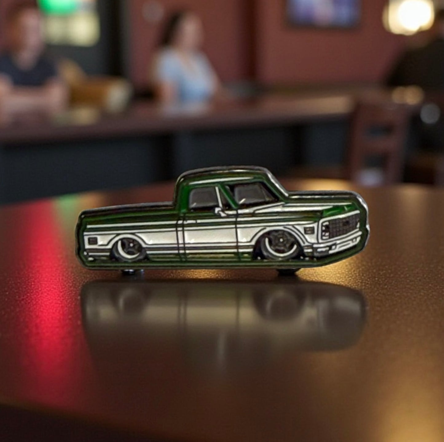 Green Cheyenne Enamel Cap Pin