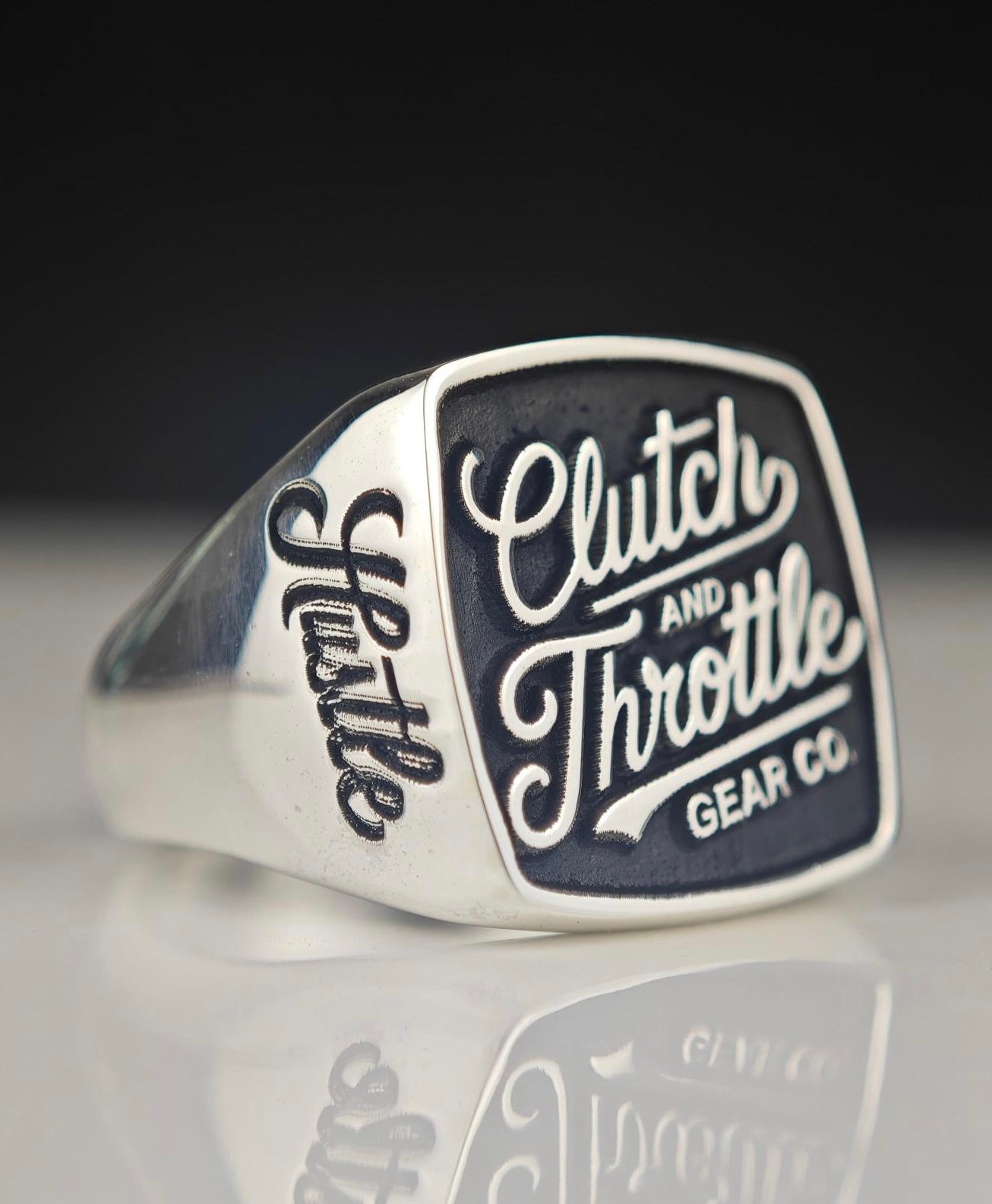 Modern Script Silver Ring (Preorder)