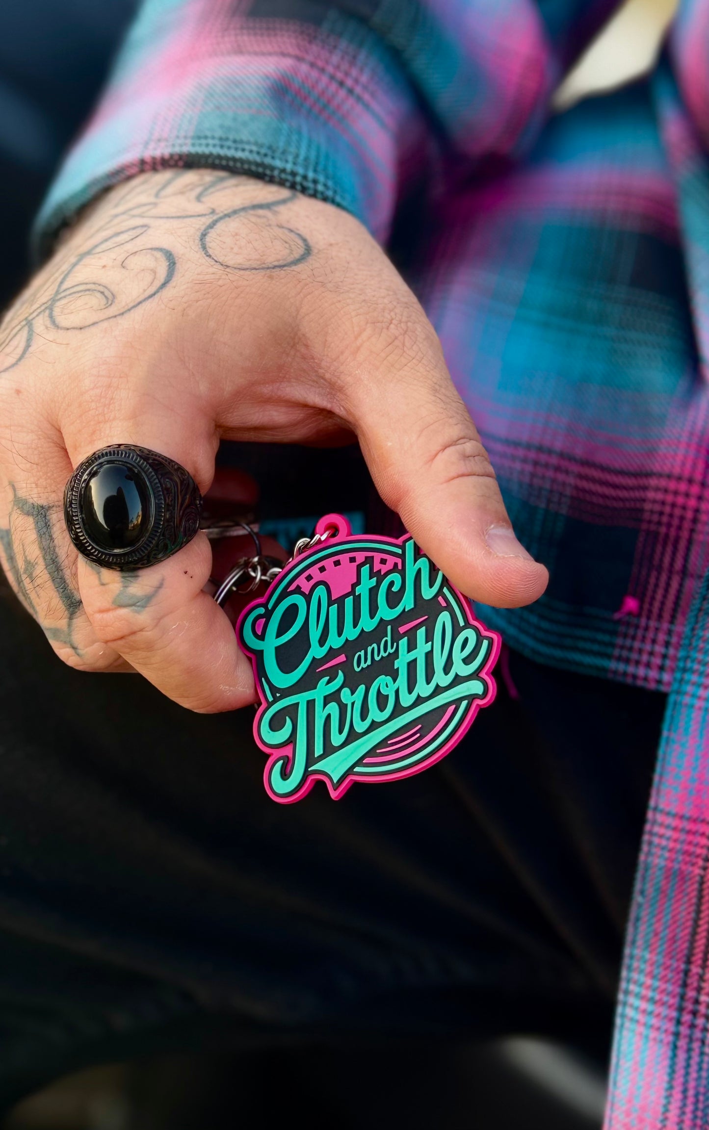OG Crest Keychain (Hot Pink/ Sky Blue)