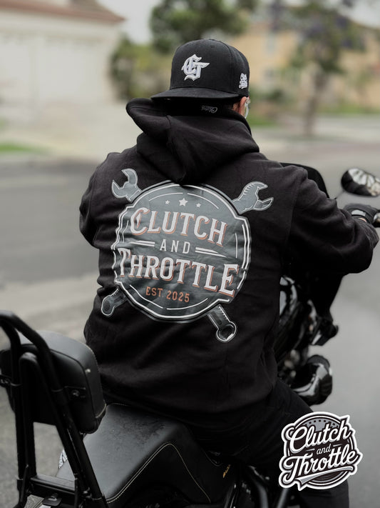 Wrench Crest Pullover Hoodie (Black)