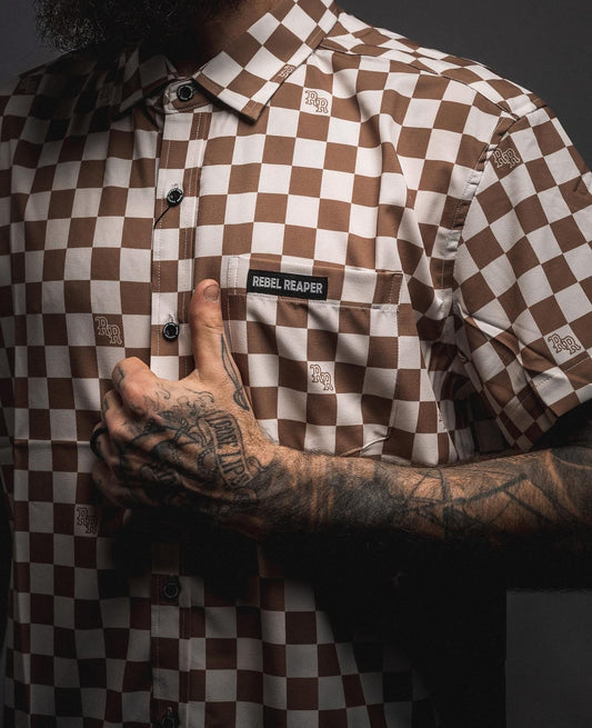 Checker Button Down (Brown/Tan)