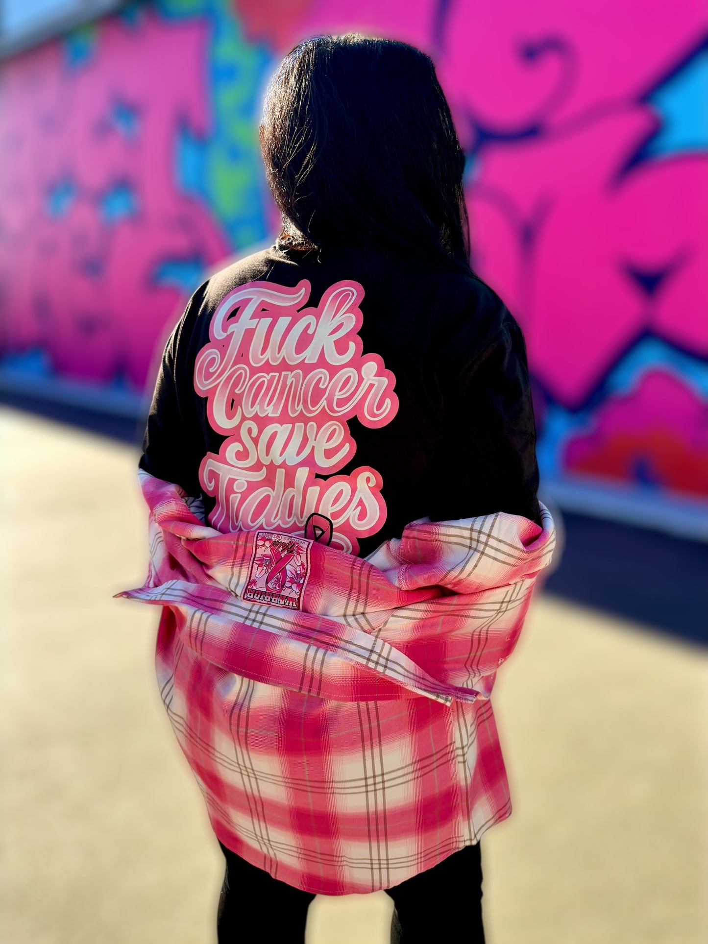 Fuck Cancer Save Tiddies Black T-Shirt