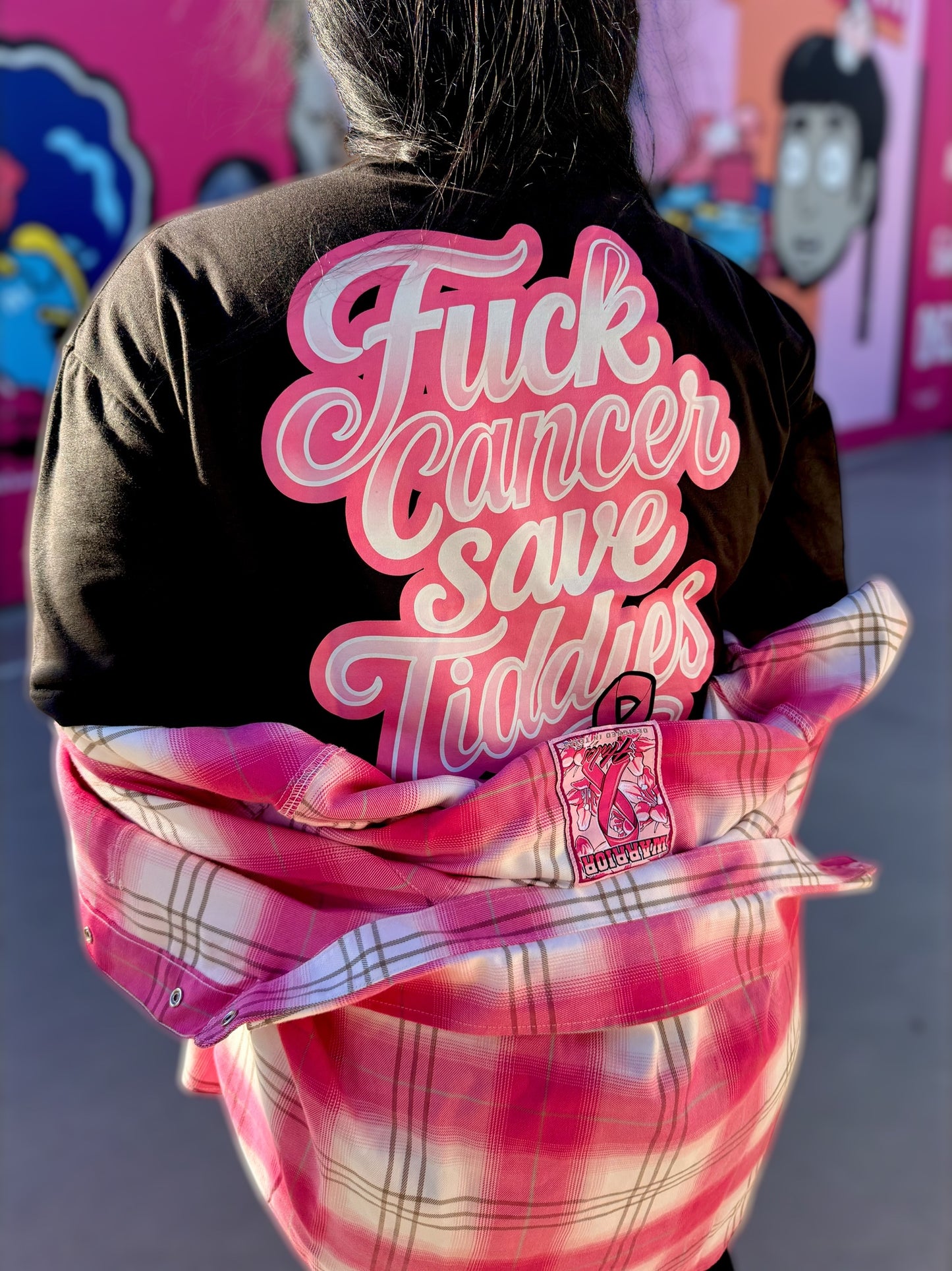 Fuck Cancer Save Tiddies Black T-Shirt