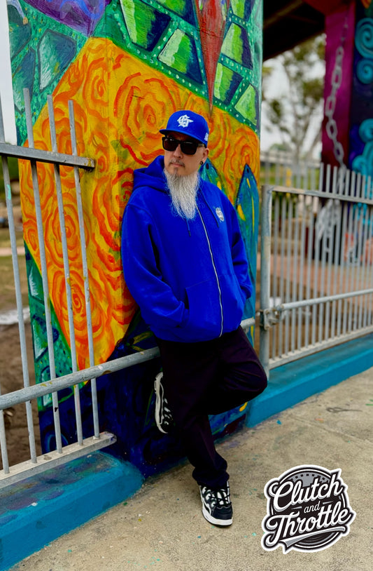 Wrench Crest Zip-up Hoodie (Royal Blue)