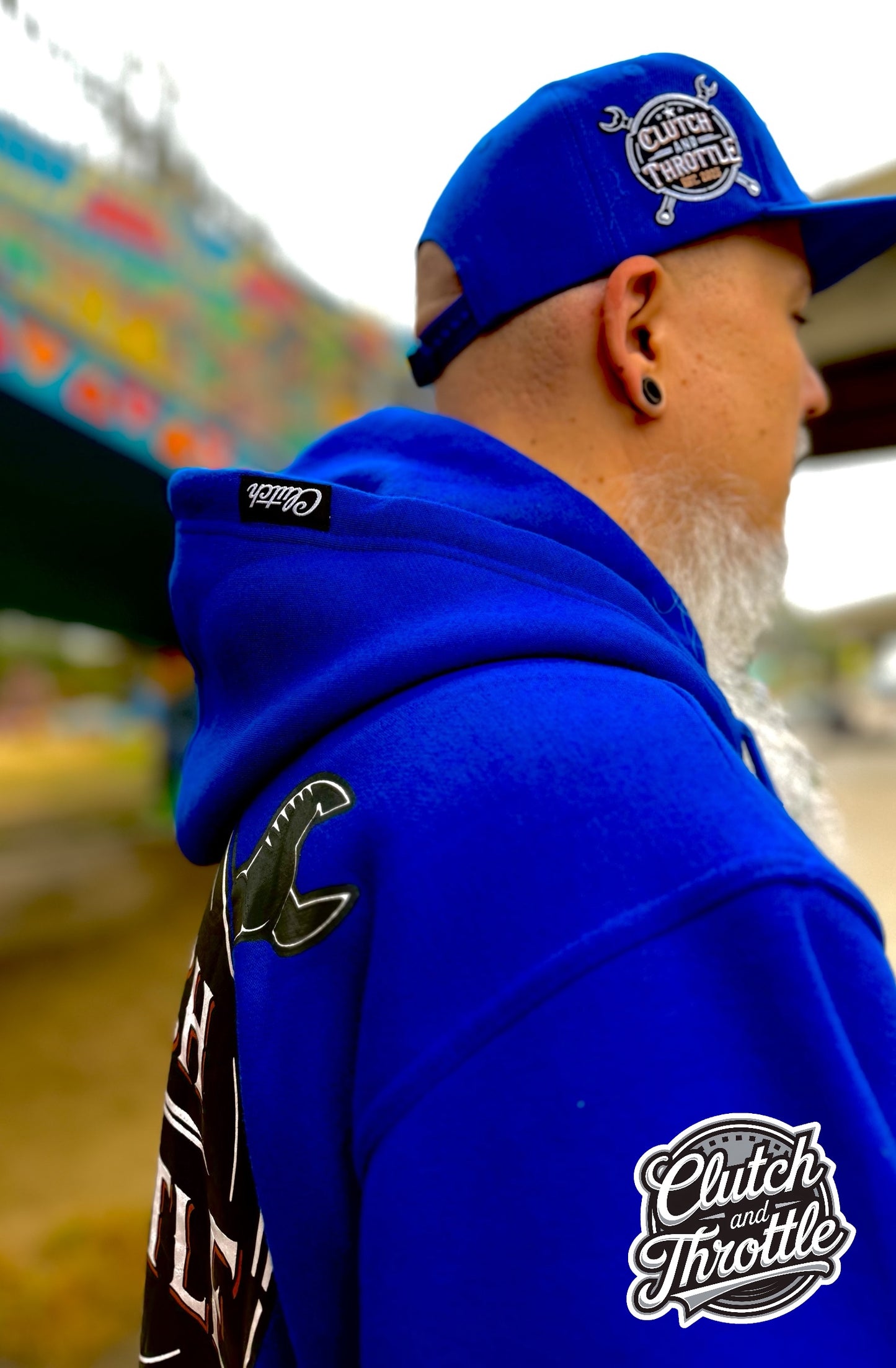 Wrench Crest Zip-up Hoodie (Royal Blue)