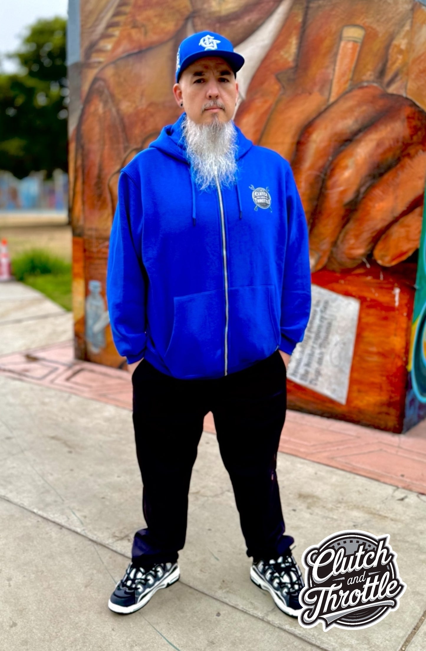 Wrench Crest Zip-up Hoodie (Royal Blue)