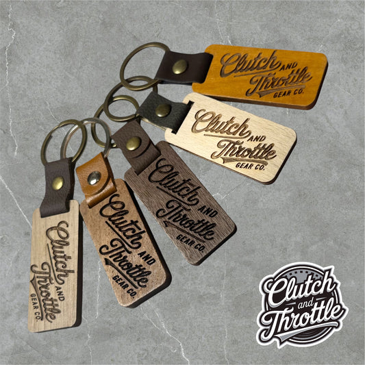 Modern Script Wooden Keychain