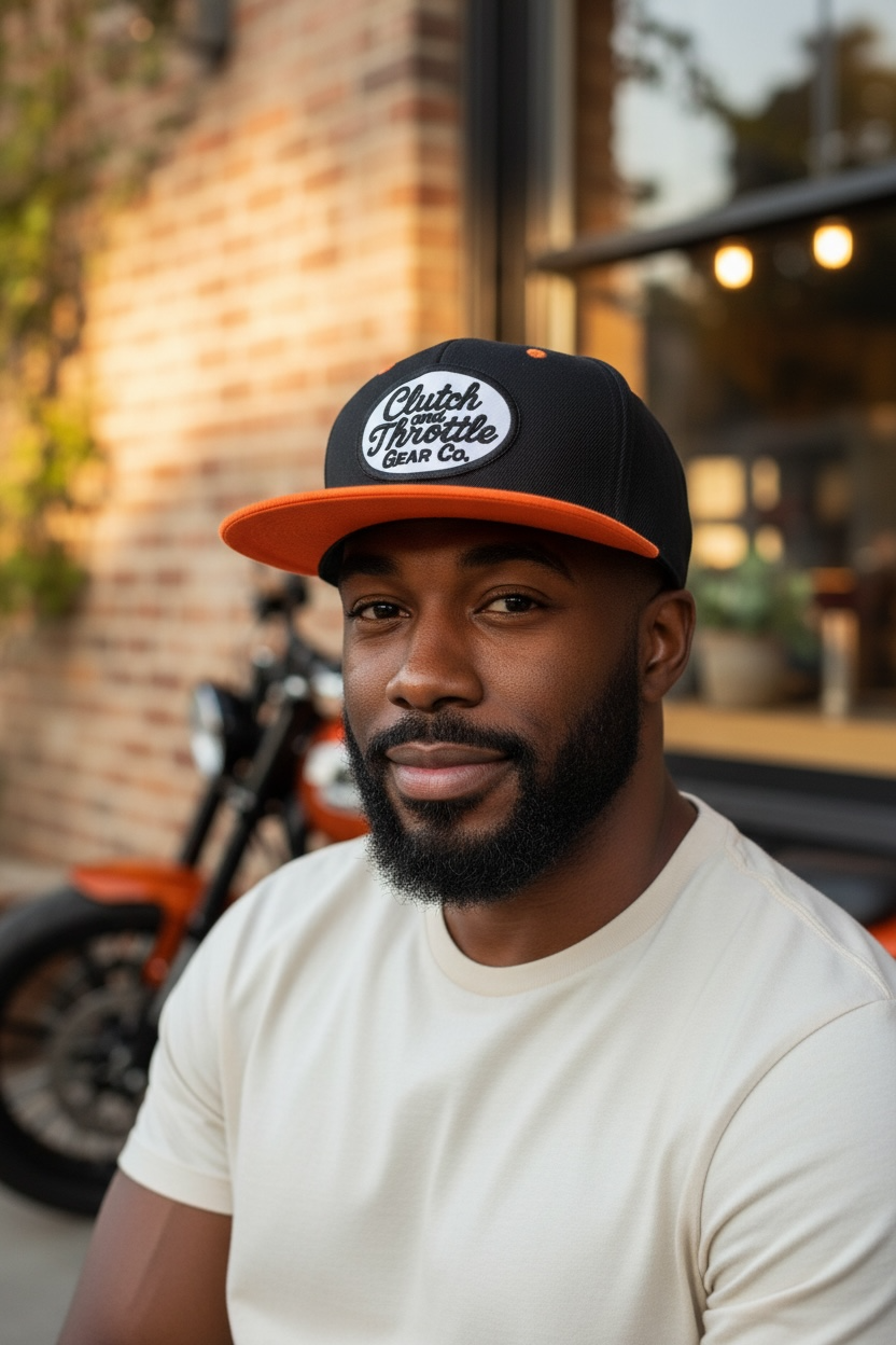 Grease Monkey Snapback (Black/Orange)
