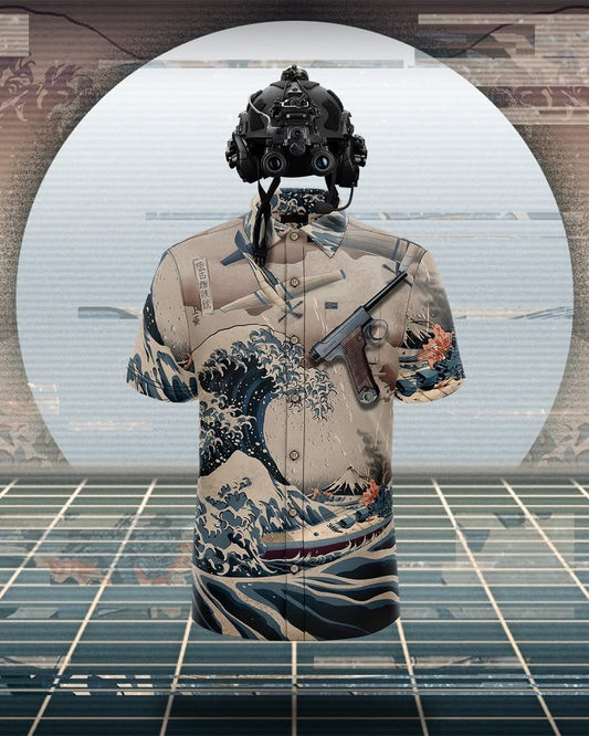 The Great Wave Button Down