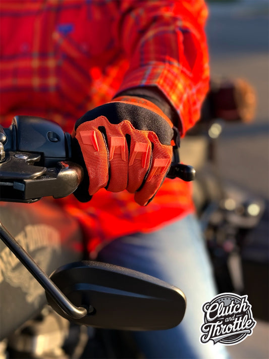 Ride in style with our Orange OG Crest motorcycle gloves. Different colorways available to fit your unique style.