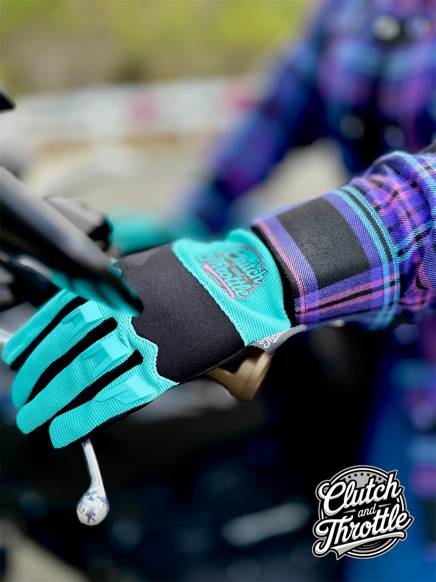 OG Crest Motorcycle Gloves (Sky Blue)