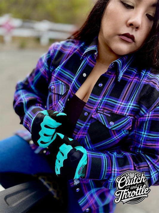 OG Crest Motorcycle Gloves (Sky Blue)