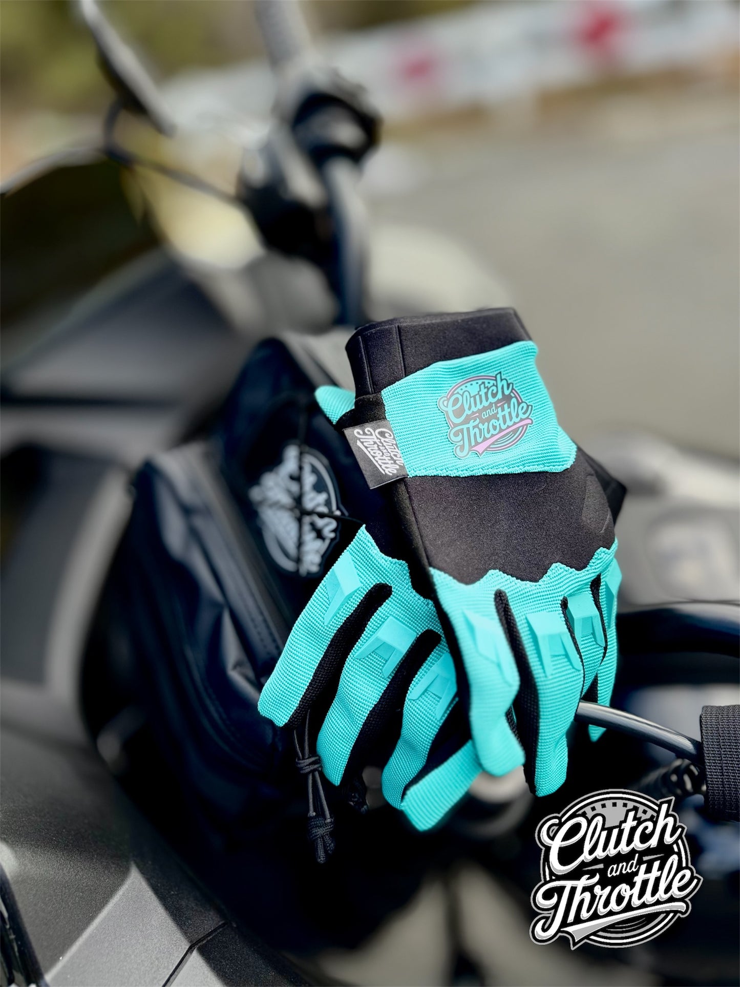 OG Crest Motorcycle Gloves (Sky Blue)